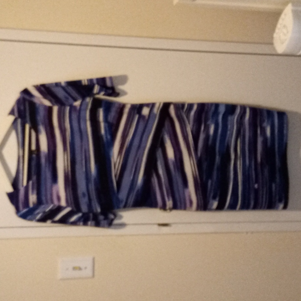 417 Connected Apparel Striped Blueberry Dress Size 4